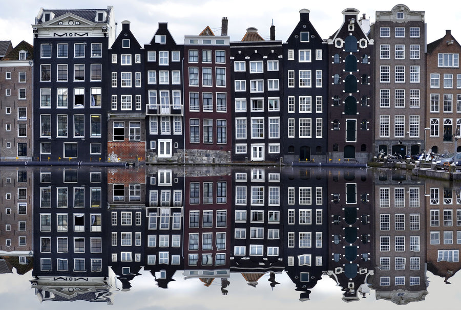 Amsterdam Canal Houses Mural Wallpaper