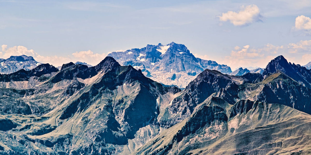 Vintage Look Mountain Top Mural Wallpaper - pure wallpaper artwork
