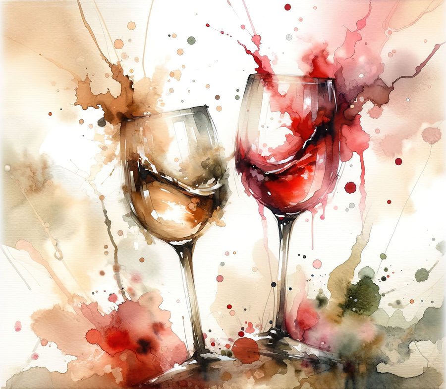 A Toast in Abstract Watercolor Elegance Mural Wallpaper