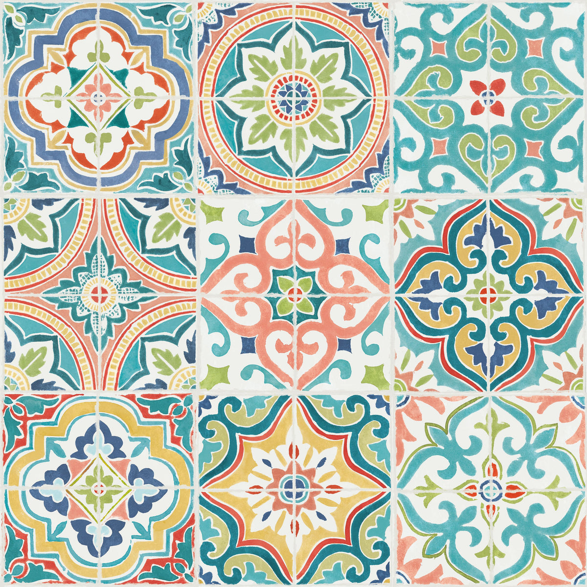 Tiles in Color Mural Wallpaper - pure wallpaper artwork