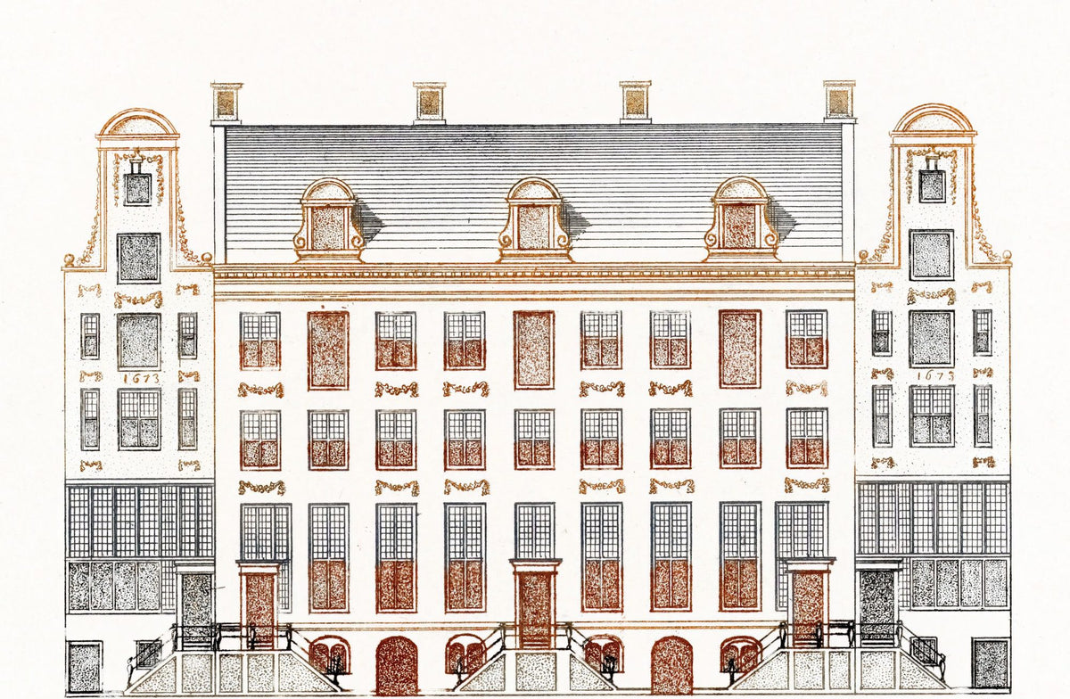 Papier peint mural Maisons au bord du canal à Amsterdam IV