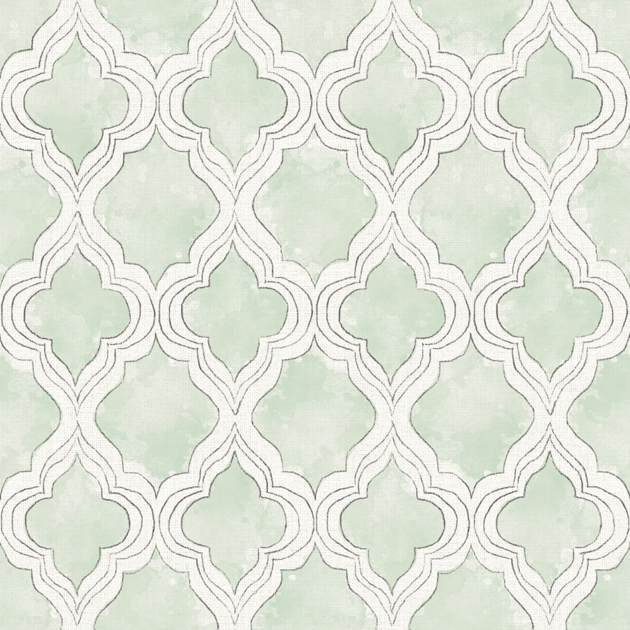 Organic Lines Green Mural Wallpaper