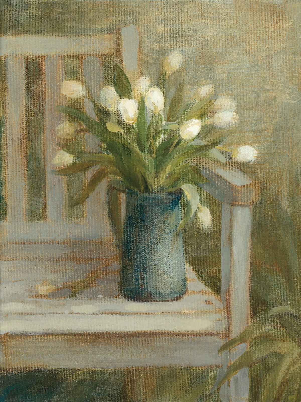 Tulip Bouquet on Bench Mural Wallpaper - pure wallpaper artwork