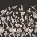 Tulips & Birds, Black Mural Wallpaper - pure wallpaper artwork