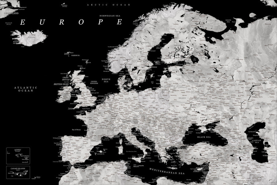 Europe Map Detailed - Eban Mural Wallpaper