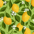 Trailing Lemons, Fresh Green Mural Wallpaper - pure wallpaper artwork