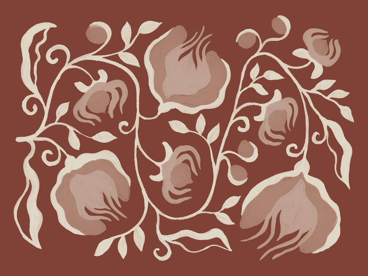 Illuminated Floral I Mural Wallpaper - pure wallpaper artwork