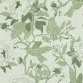 Peony Toile, Fresh Green Mural Wallpaper - pure wallpaper artwork