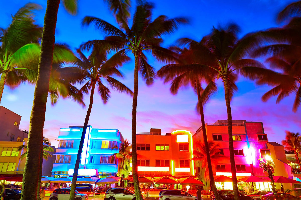 South Beach Lights Mural Wallpaper - pure wallpaper artwork