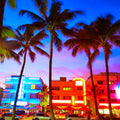 South Beach Lights Mural Wallpaper - pure wallpaper artwork