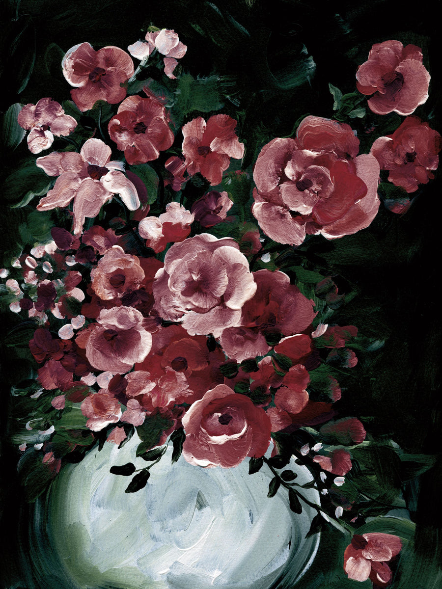 Botanical Elegance Burgundy I Mural Wallpaper