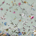 Floral Heaven, Vibrant on Sage Mural Wallpaper - pure wallpaper artwork