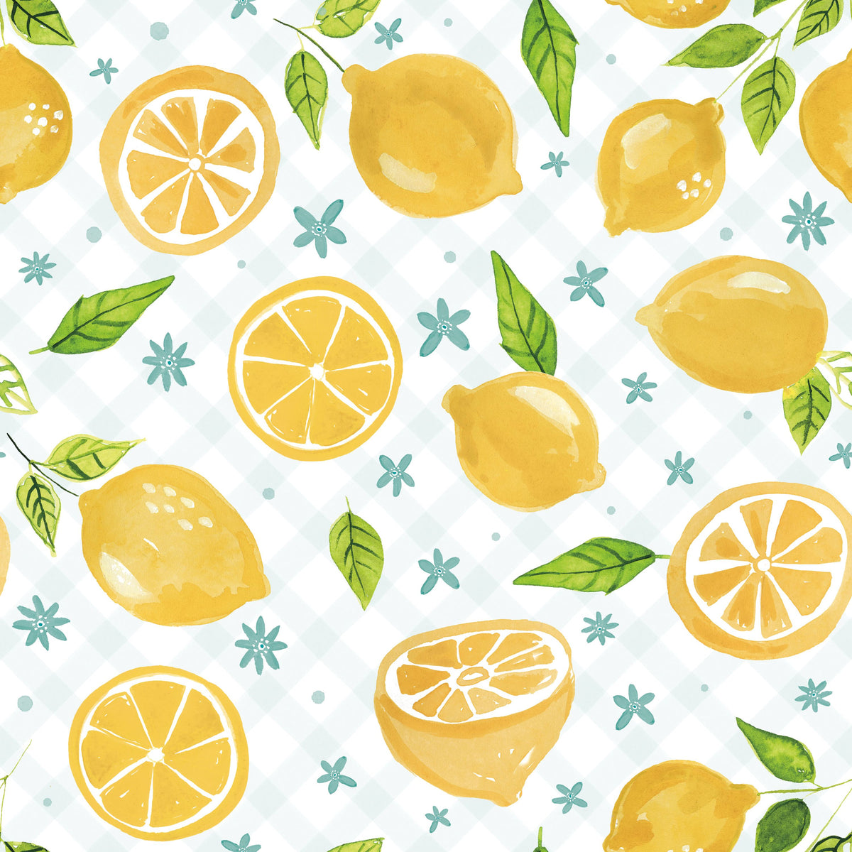 Mellow Lemons White Mural Wallpaper - pure wallpaper artwork
