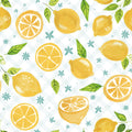 Mellow Lemons White Mural Wallpaper - pure wallpaper artwork