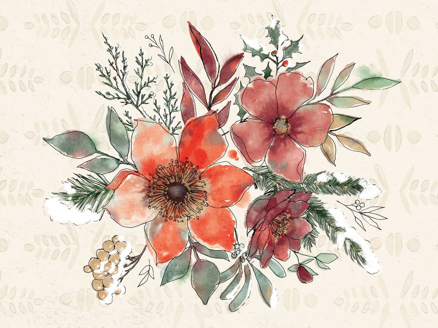 Festive Blooms VII Mural Wallpaper
