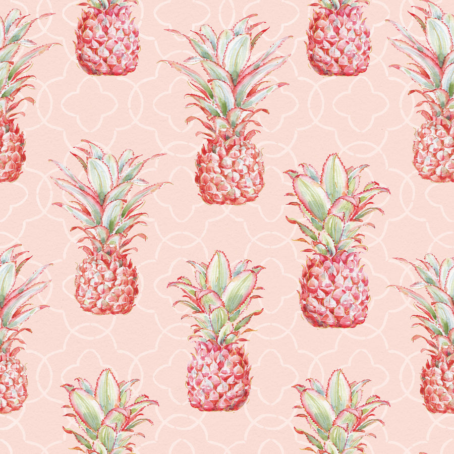Pineapple Goals Pink Mural Wallpaper