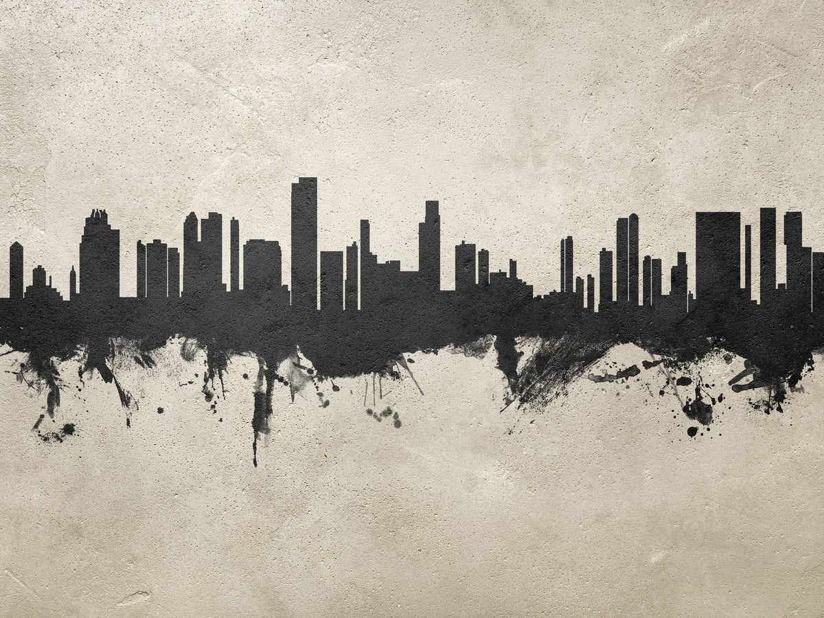Honolulu Hawaii Skyline Concrete Mural Wallpaper - pure wallpaper artwork