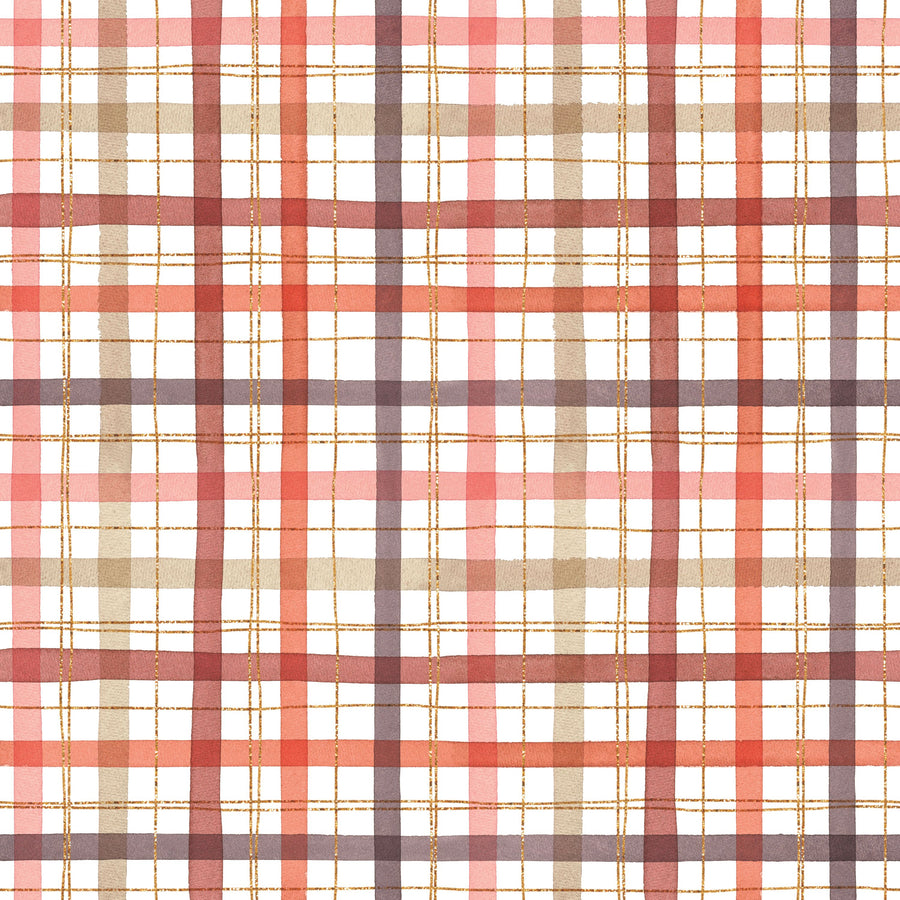 Bloom Plaid Mural Wallpaper