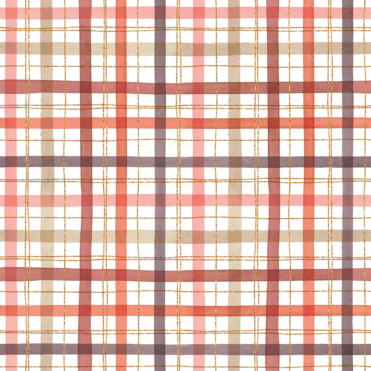 Bloom Plaid Mural Wallpaper - pure wallpaper artwork