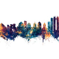 Naples Italy Skyline Blue & Bronze Mural Wallpaper - pure wallpaper artwork
