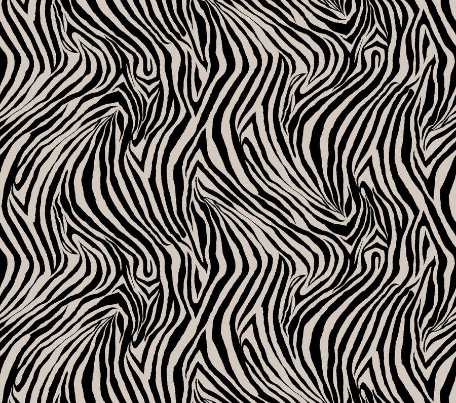 A Stripe of Zebra, Grey Mural Wallpaper