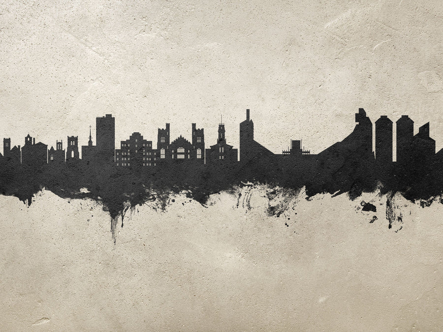 Boulder Colorado Skyline Concrete Mural Wallpaper