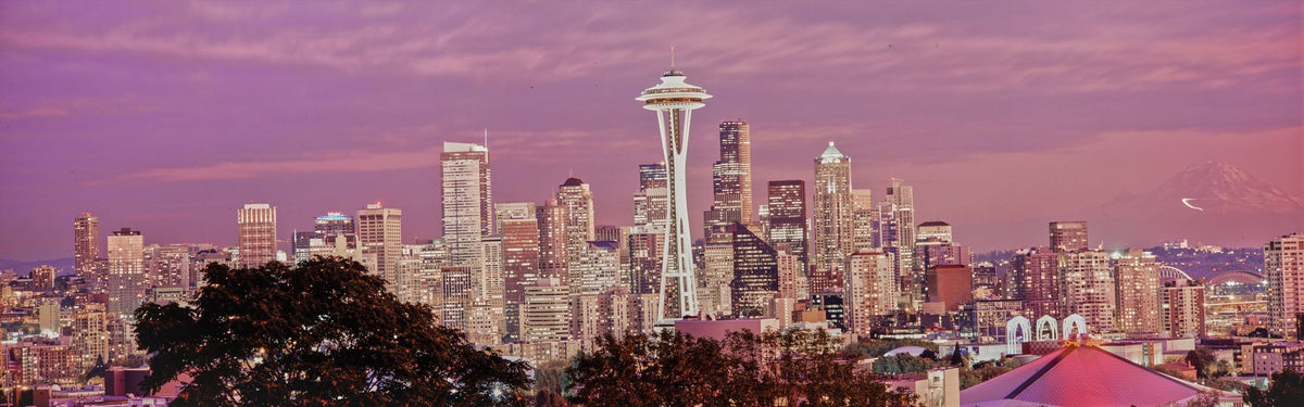 Pink Twilight Metropolis Mural Wallpaper - pure wallpaper artwork