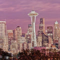 Pink Twilight Metropolis Mural Wallpaper - pure wallpaper artwork