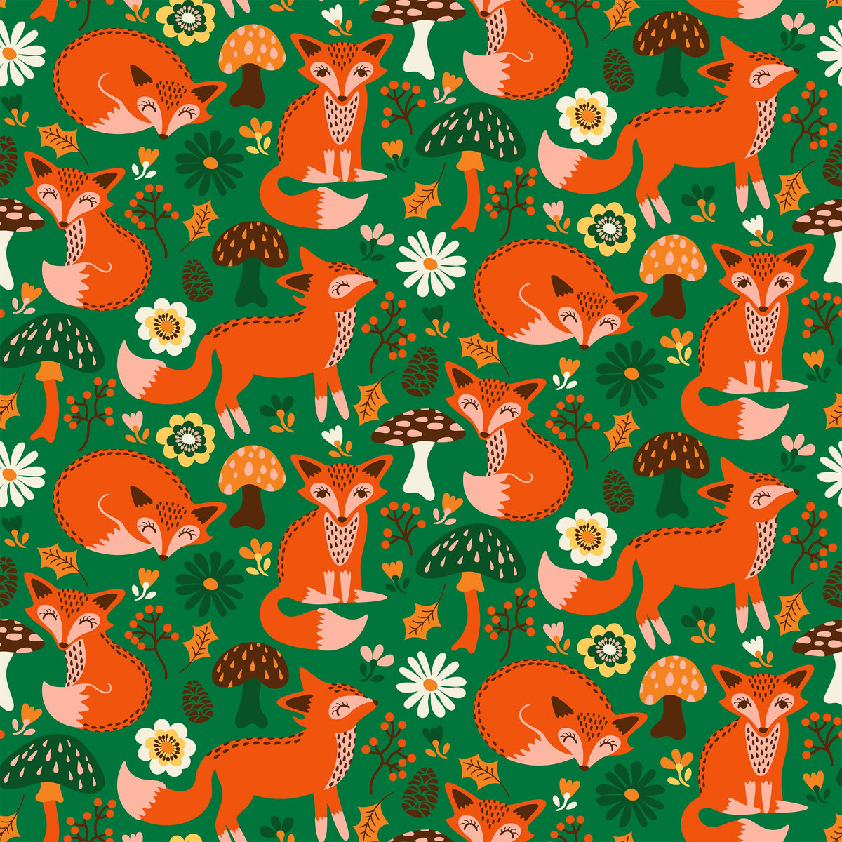 Friendly Foxes Mural Wallpaper - pure wallpaper artwork