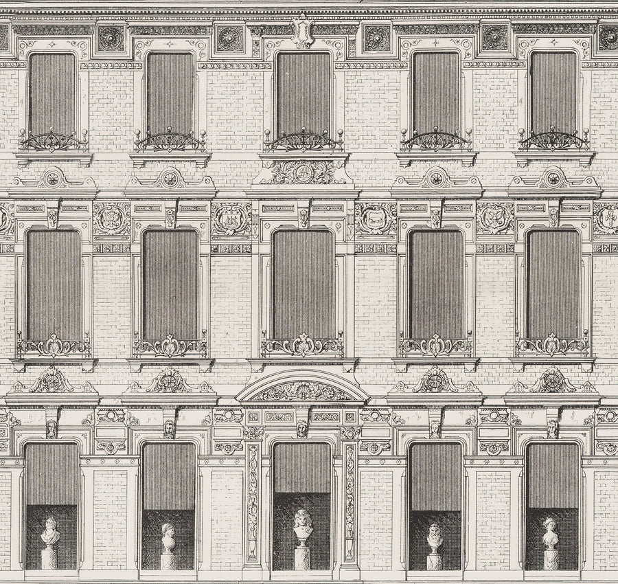 Vintage Facade Pattern Mural Wallpaper