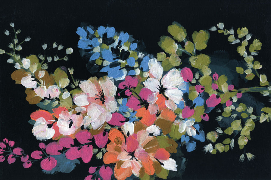 Midnight Floral Mural Wallpaper