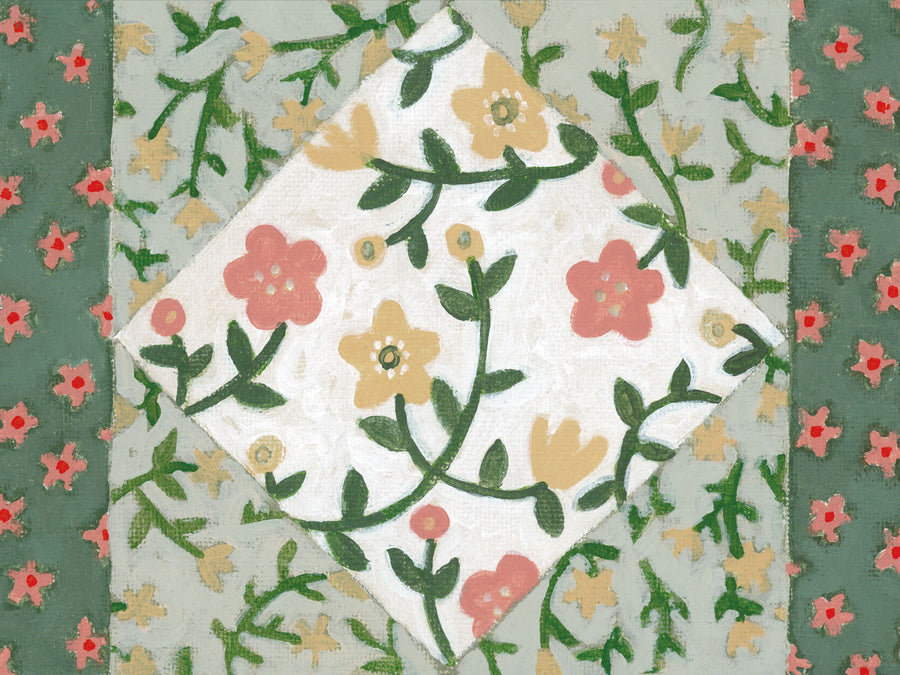 Quilted Floral I Mural Wallpaper