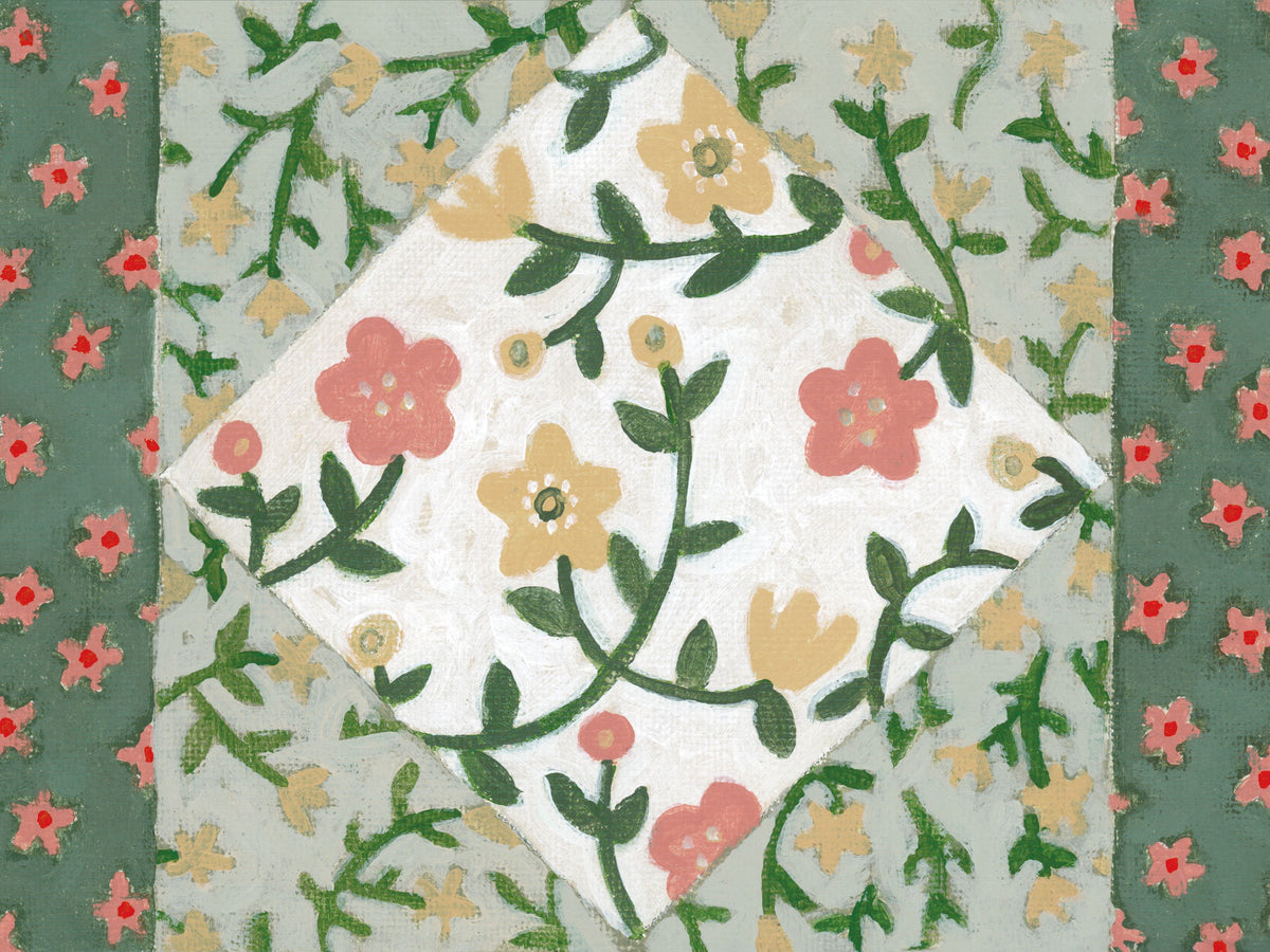 Quilted Floral I Mural Wallpaper - pure wallpaper artwork