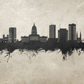 Topeka Wyoming Skyline Concrete Mural Wallpaper - pure wallpaper artwork
