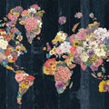 Botanical Floral Map Mural Wallpaper - pure wallpaper artwork