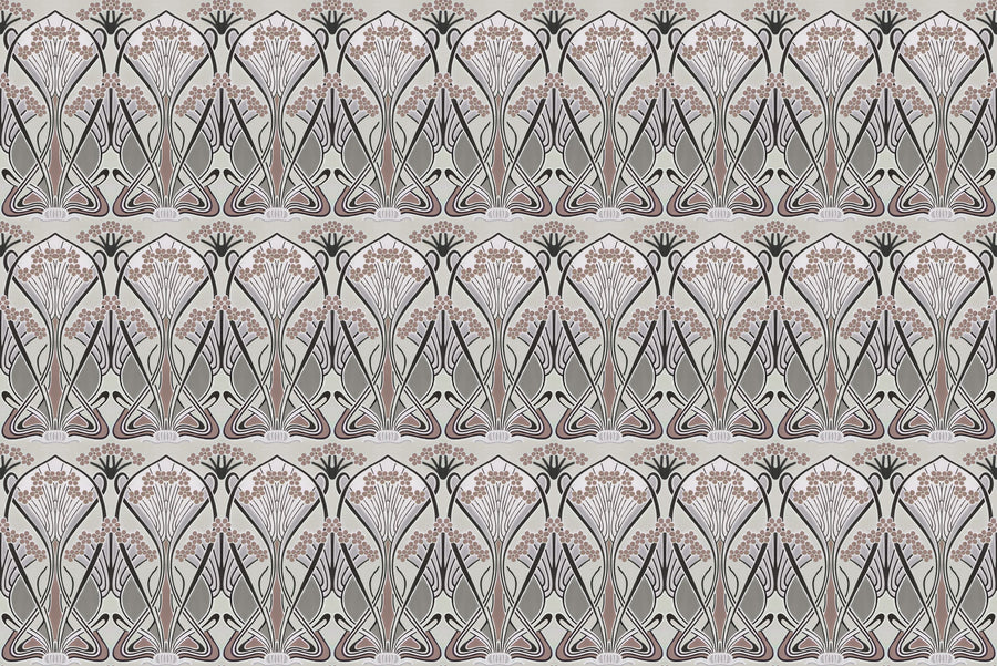 Floral Art Deco Aura, Sand Mural Wallpaper