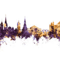 Schaffhausen Switzerland Skyline Purple & Gold Mural Wallpaper - pure wallpaper artwork