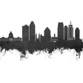 Saint Paul Minnesota Skyline Black & White Mural Wallpaper - pure wallpaper artwork