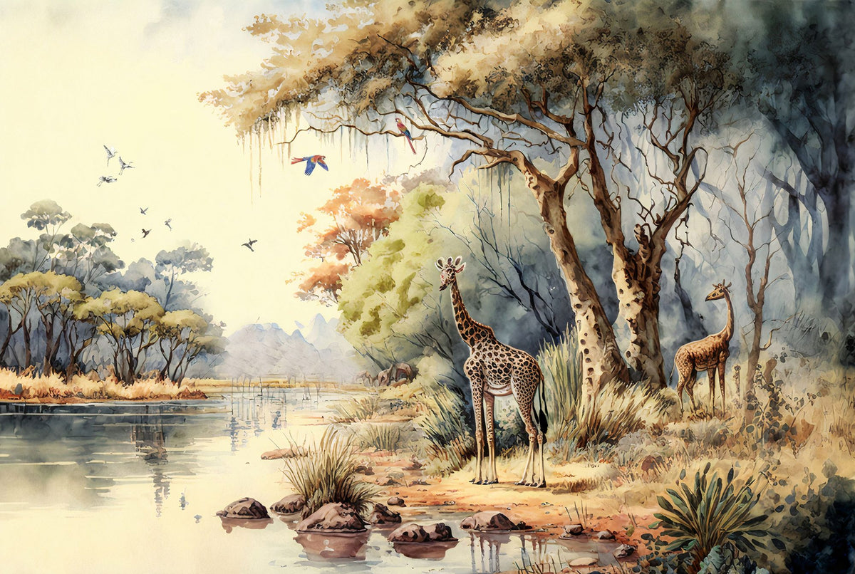 River Scene of Kenya Mural Wallpaper - pure wallpaper artwork