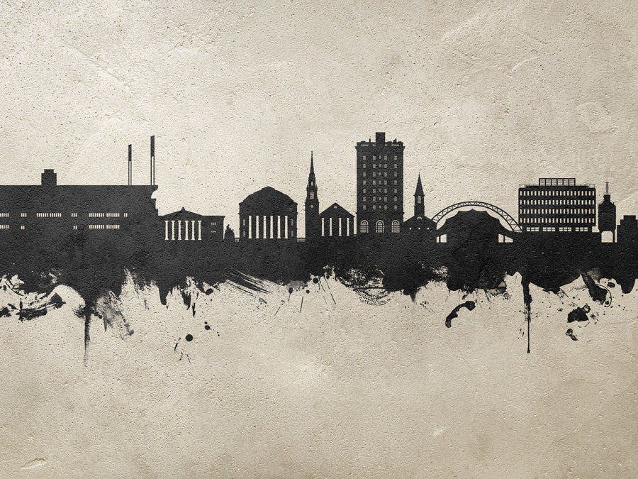 Charlottesville Virginia Skyline Concrete Mural Wallpaper