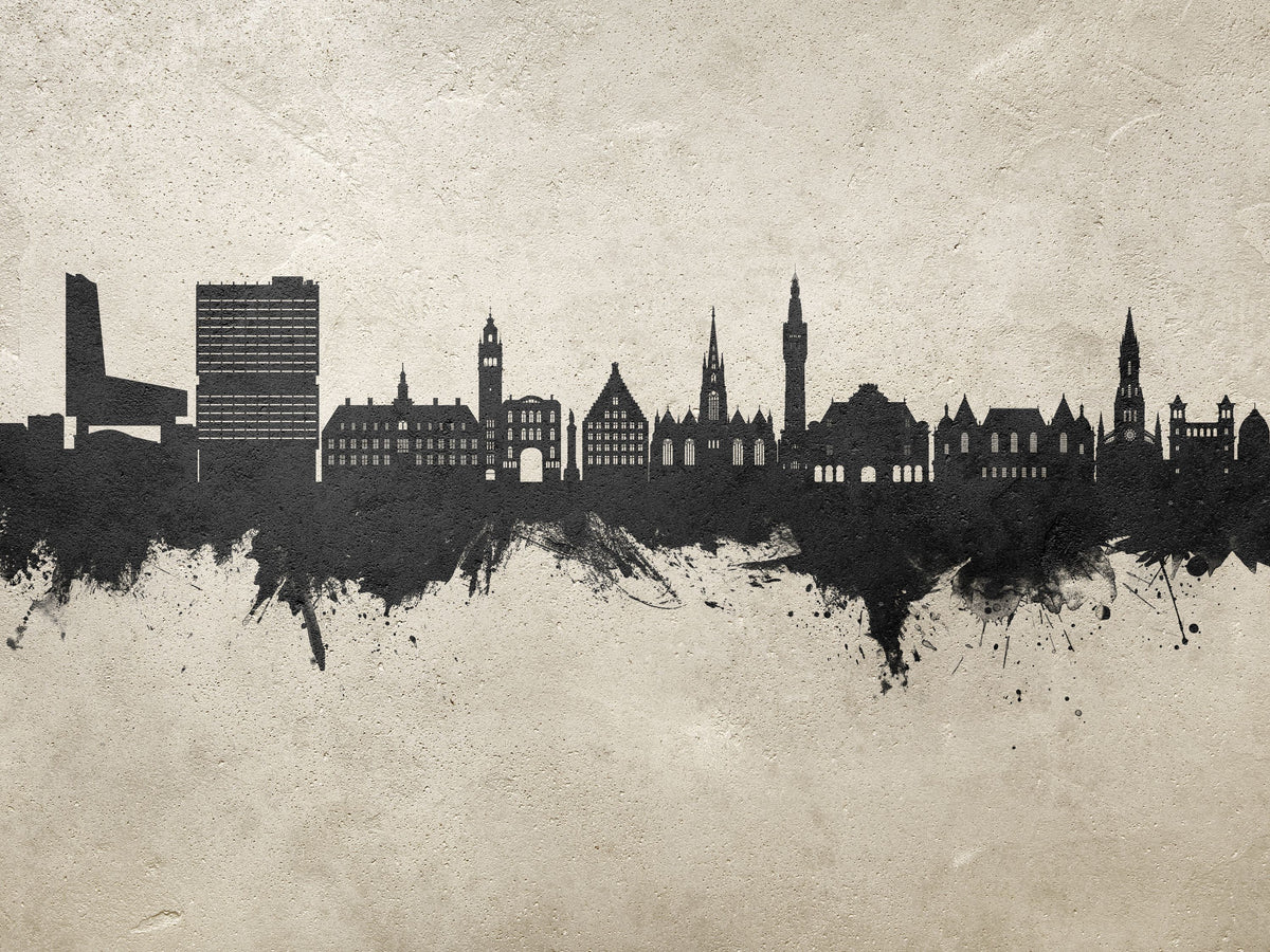 Lille France Skyline Concrete Mural Wallpaper - pure wallpaper artwork