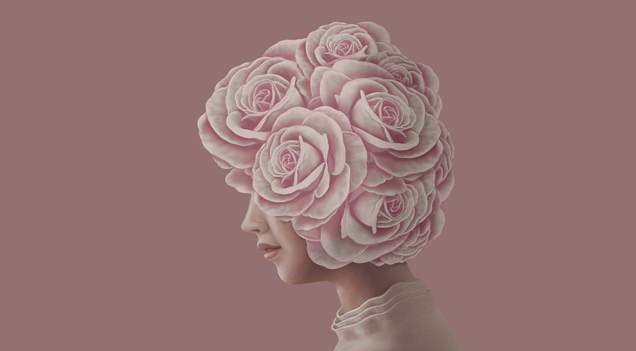 Rose Head Mural Wallpaper