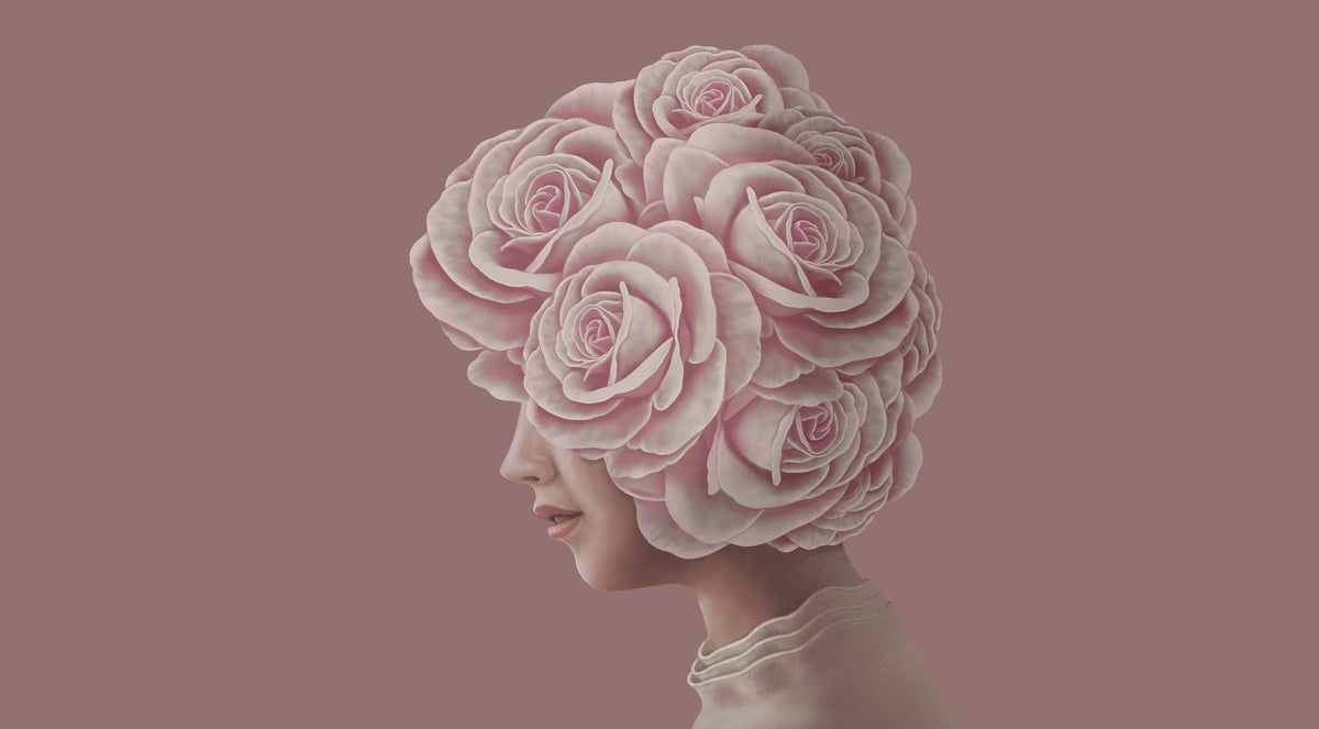 Rose Head Mural Wallpaper - pure wallpaper artwork