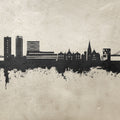 Umeå Skyline Concrete Mural Wallpaper - pure wallpaper artwork