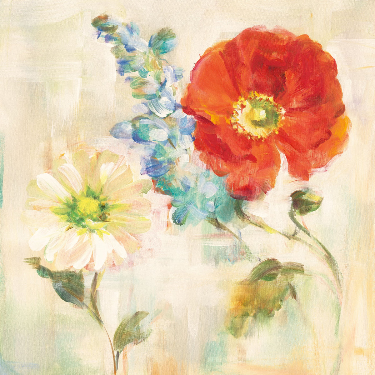 Contemporary Flower II Mural Wallpaper - pure wallpaper artwork