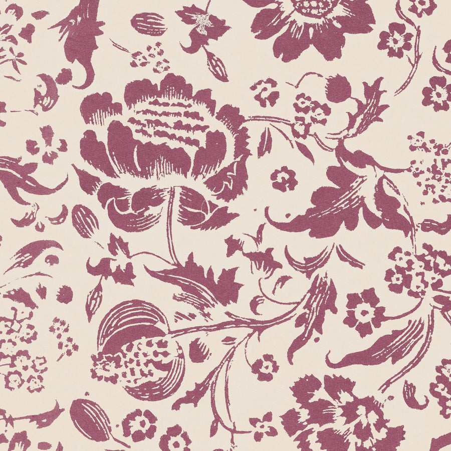 Floral Toile I Berry Mural Wallpaper