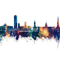 Karlsruhe Germany Skyline Blue & Bronze Mural Wallpaper - pure wallpaper artwork