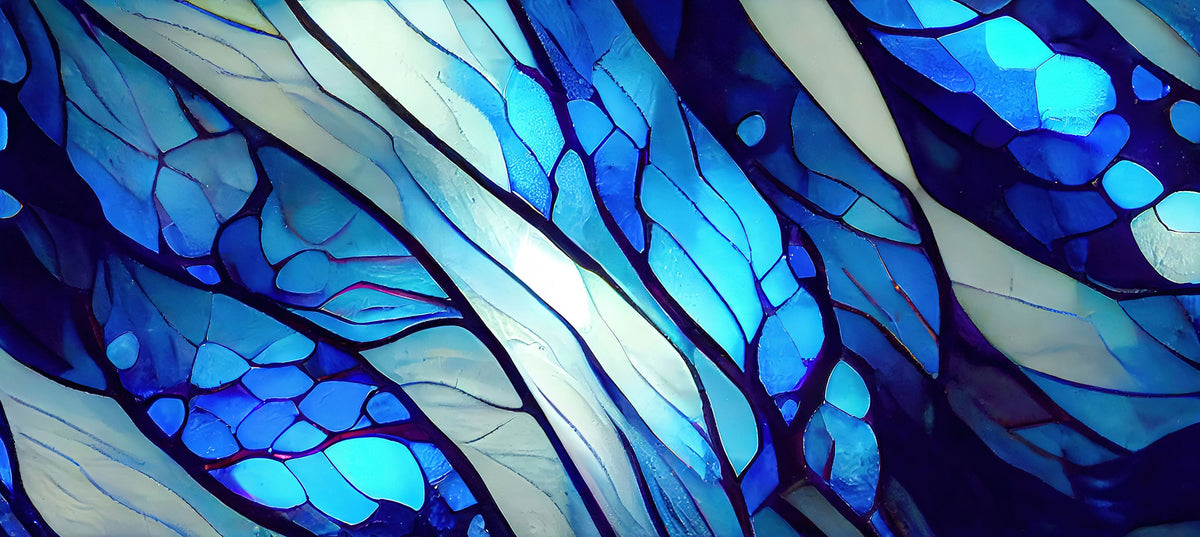 Blue Organic Fields Mural Wallpaper - pure wallpaper artwork