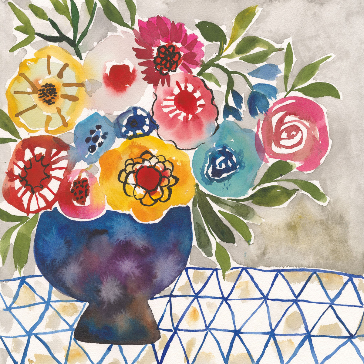Geo Blooms Mural Wallpaper - pure wallpaper artwork