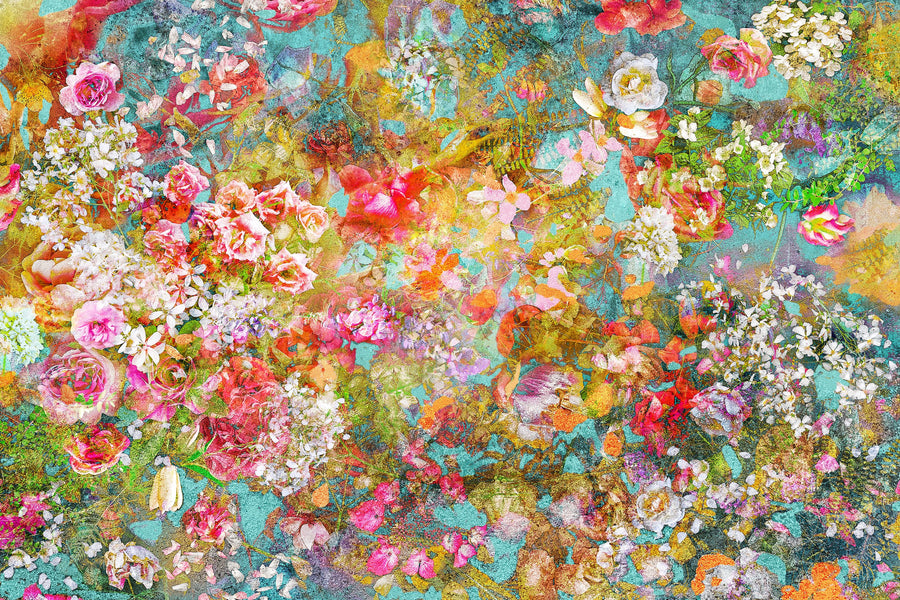 Pastel Floral Fresco Mural Wallpaper